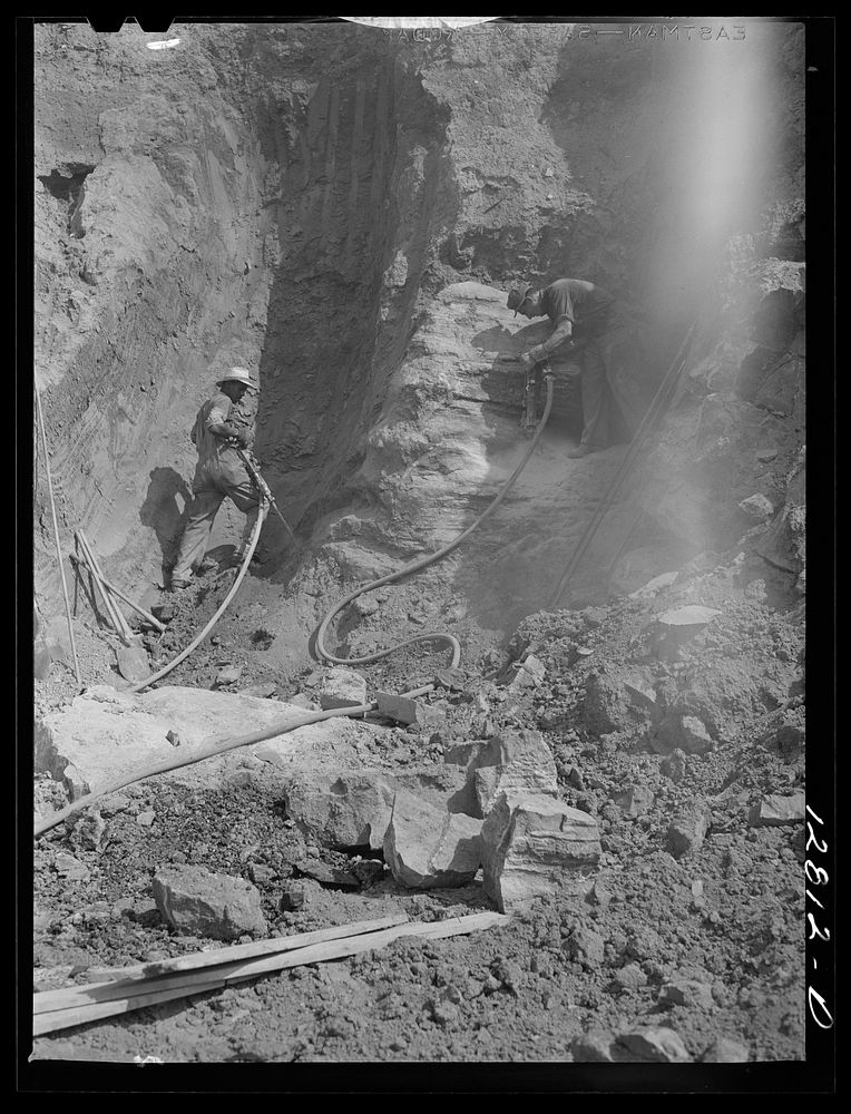 [Untitled photo, possibly related to:  quarry worker in limestone quarry near Frederick, Maryland]. Sourced from the Library…