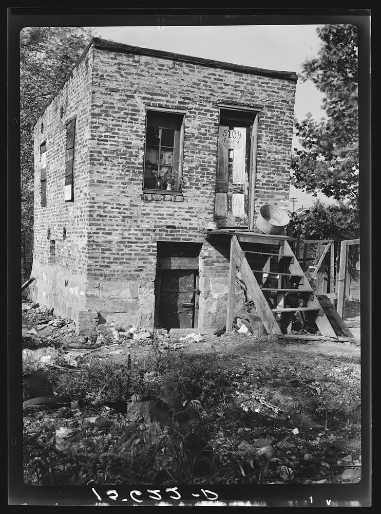 Brick house in Northeast Washington, D.C.. Sourced from the Library of Congress.