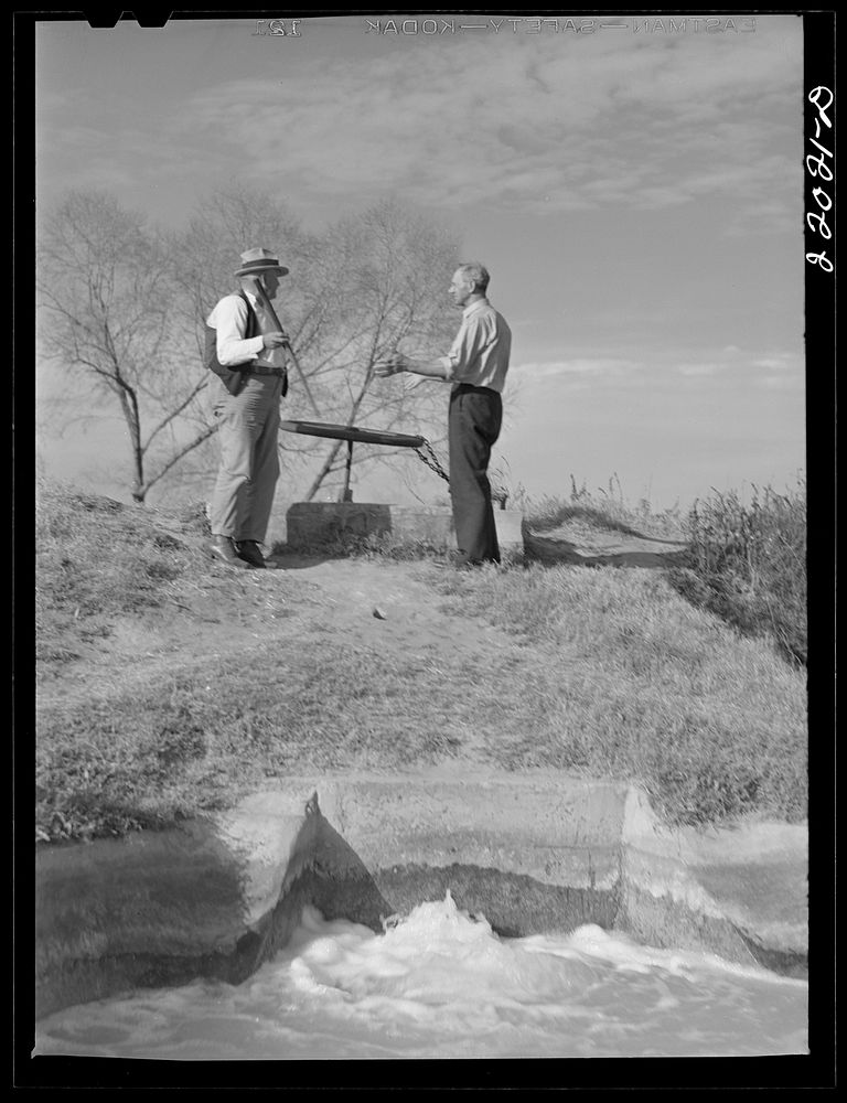 [Untitled photo, possibly related to: Weslaco, Texas. FSA (Farm Security Administration) camp. Community policeman and…