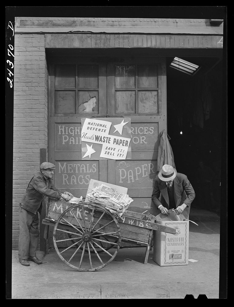 Junk men with waste paper. New York City. Sourced from the Library of Congress.