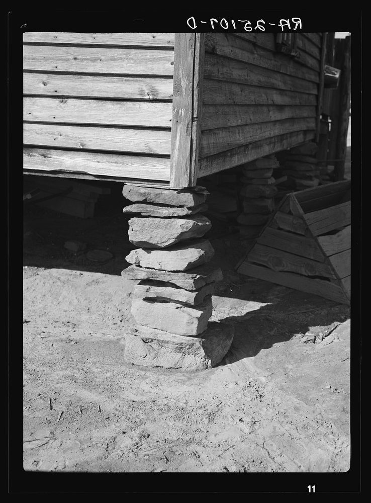Foundation of tenant farmer's house. Walker County, Alabama. Sourced from the Library of Congress.