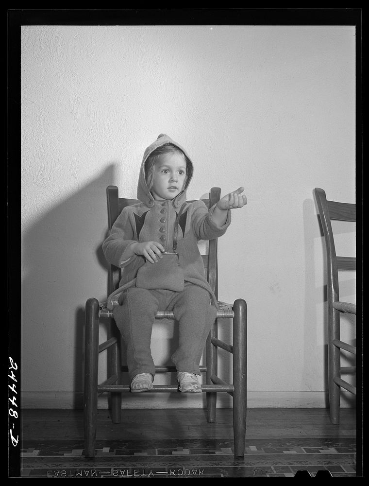 [Untitled photo, possibly related to: Elizabeth Darkey, daughter of one of the project families, waiting in the health…