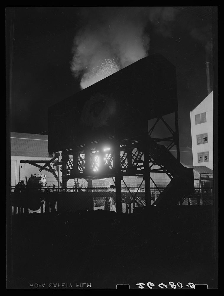 Cubula blowing at steel mill. Ambridge, Pennsylvania. Sourced from the Library of Congress.