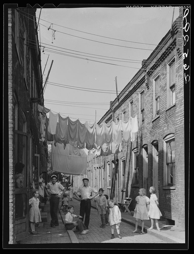 Housing conditions in Ambridge, Pennsylvania. Home of the American Bridge Company. Sourced from the Library of Congress.