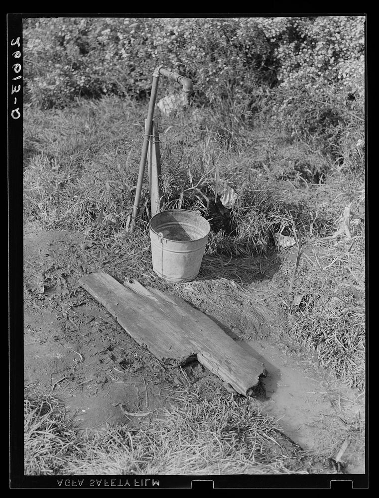 Water supply near truck farm workers' barracks. Camden County, New Jersey. Sourced from the Library of Congress.