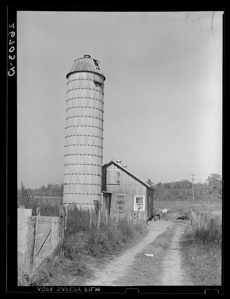 Silo shed in which fourteen migrant potato pickers are housed. Monmouth County, New Jersey. Sourced from the Library of…