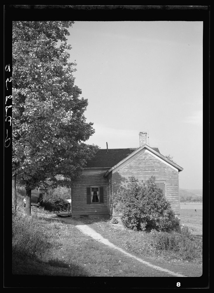 Home of Lorenzo Clapper. Member of the Otsego Forest Products Coop. New York. Sourced from the Library of Congress.