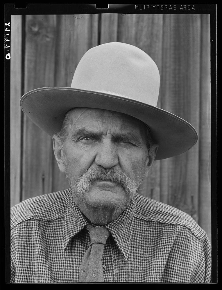 Frank Latta, oldtime cowpuncher. Bozeman, Montana. Sourced from the Library of Congress.