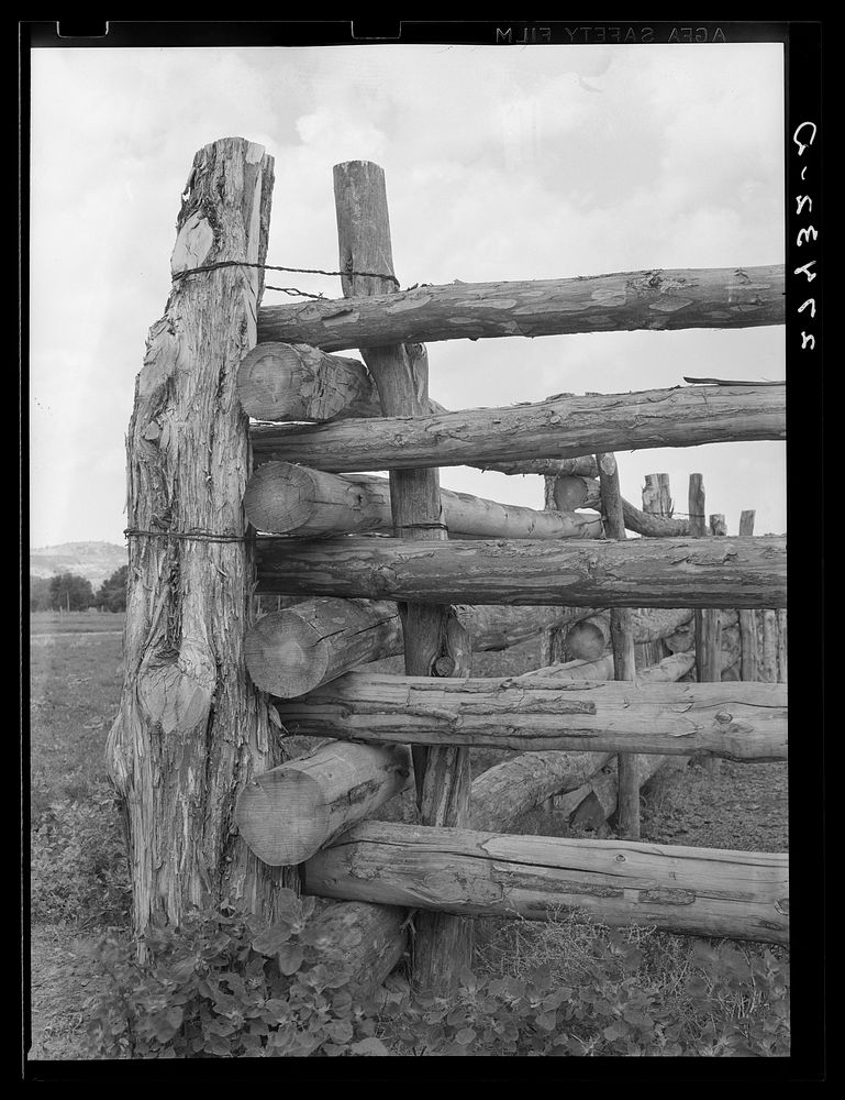 Detail of corral fence. Quarter Circle 'U' Ranch, Montana. Sourced from the Library of Congress.