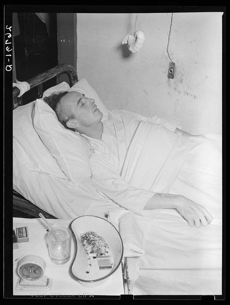 Patient in Herrin Hospital (private). Herrin, Illinois. Sourced from the Library of Congress.