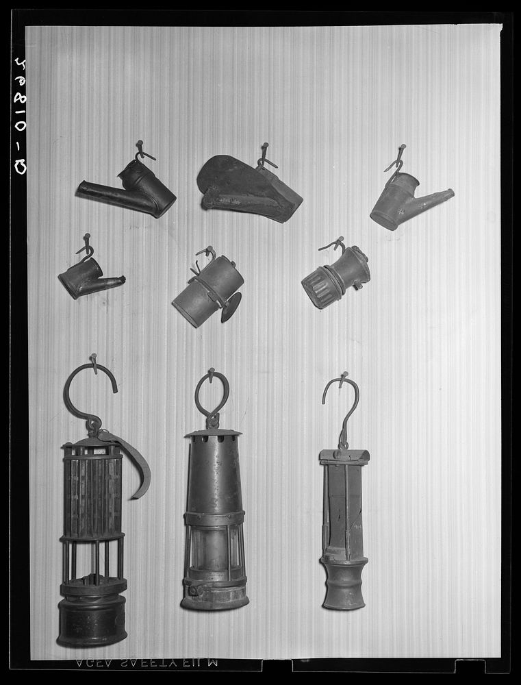 Miners' lamps. Williamson County, Illinois. Sourced from the Library of Congress.