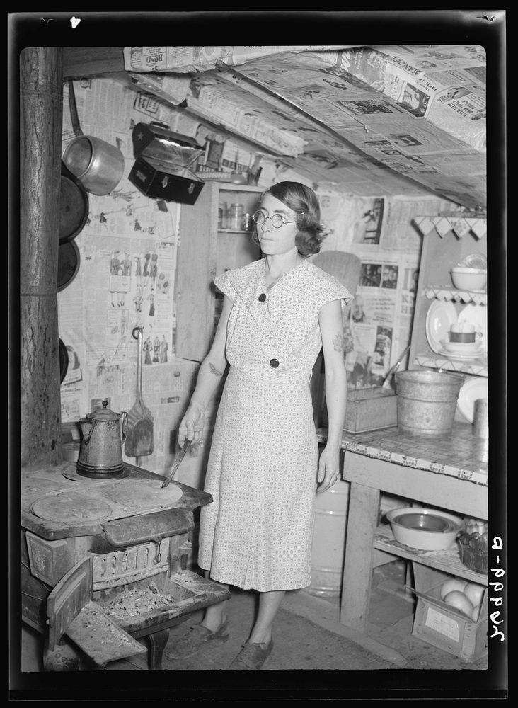 Wife of man on relief. Herrin, Illinois (see general caption card no. 2994-M4). Sourced from the Library of Congress.