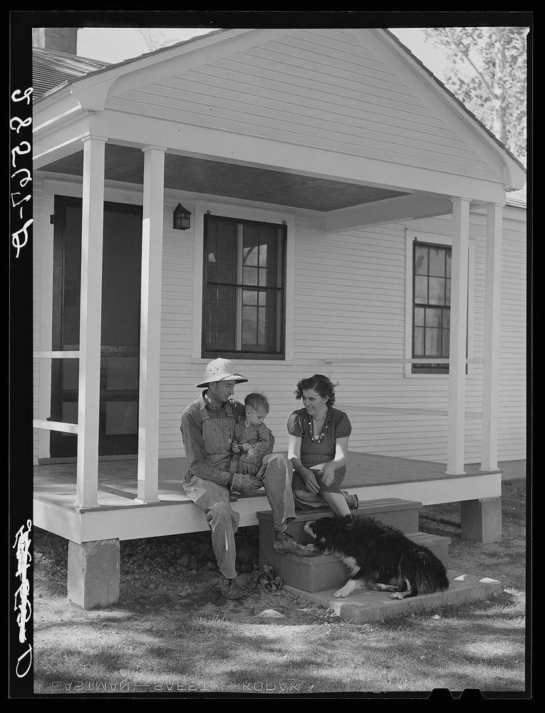 Carl Higgins family, tenant purchase borrowers, on their farmstead. Mesa County, Colorado. Sourced from the Library of…