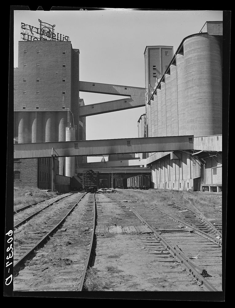 [Untitled photo, possibly related to: Truck loading up with cattle feed at Pillsbury flour mill. Minneapolis, Minnesota].…