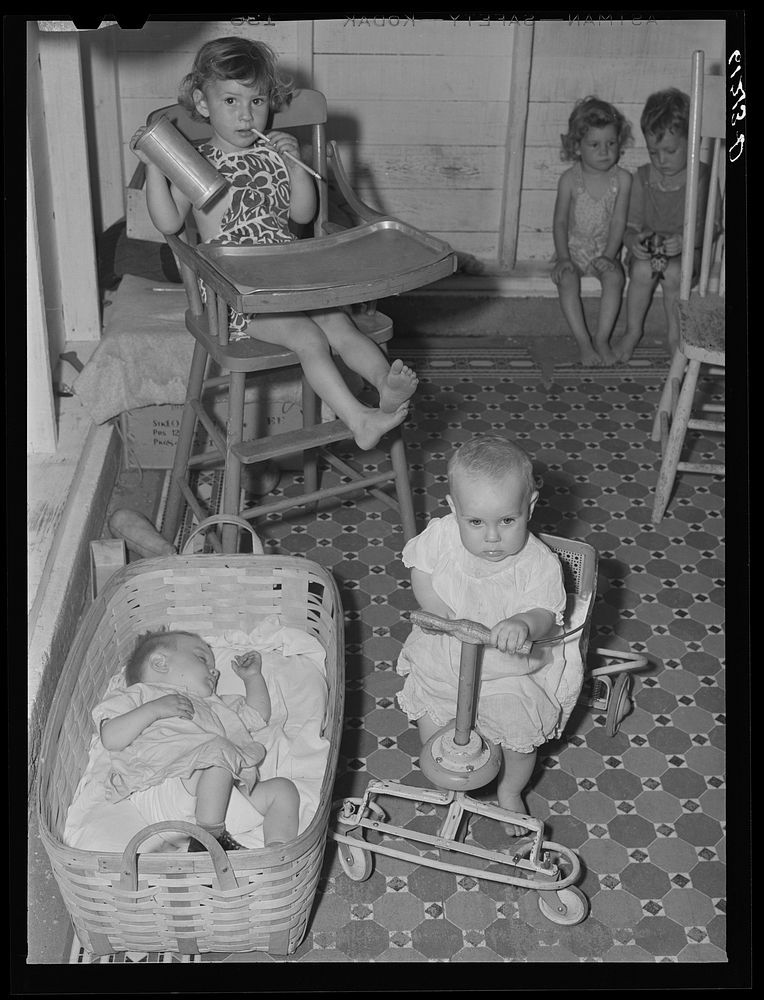 [Untitled photo, possibly related to: Young children are taken to nursery school operated by Women's Council for Home…