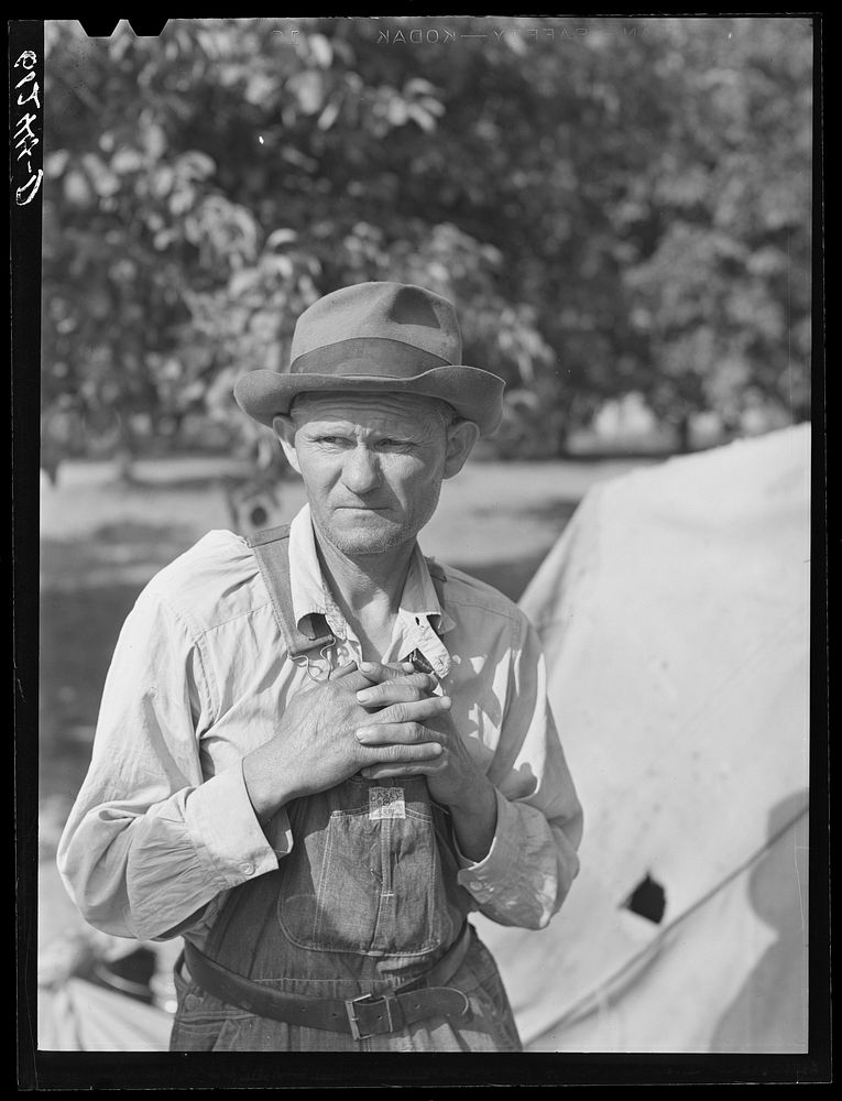 Father of family of migratory fruit workers from Arkansas. Berrien County, Michigan. Sourced from the Library of Congress.