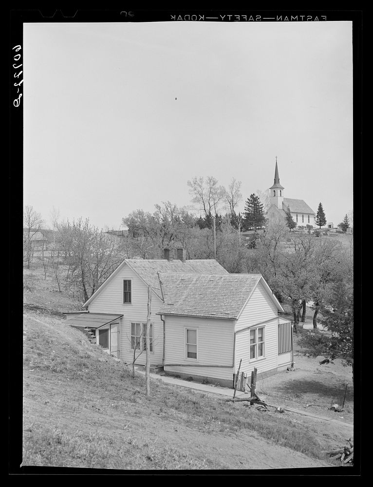 Lutheran church and parsonage. Monona County, Iowa. Sourced from the Library of Congress.