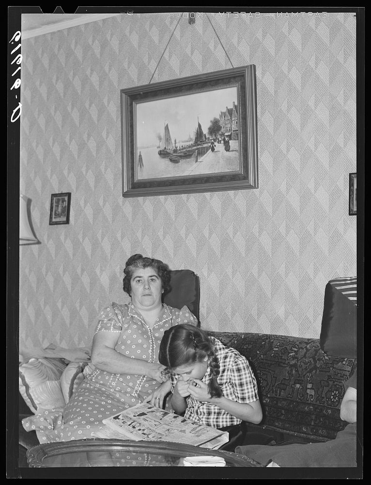 [Untitled photo, possibly related to: One of the Schulstead children reading funny papers. Aberdeen, South Dakota]. Sourced…