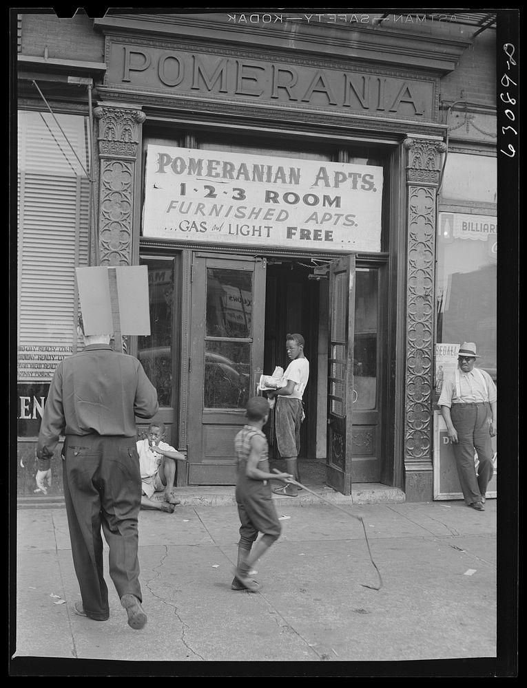 Entrance to apartment house. South Chicago, Illinois. Sourced from the Library of Congress.