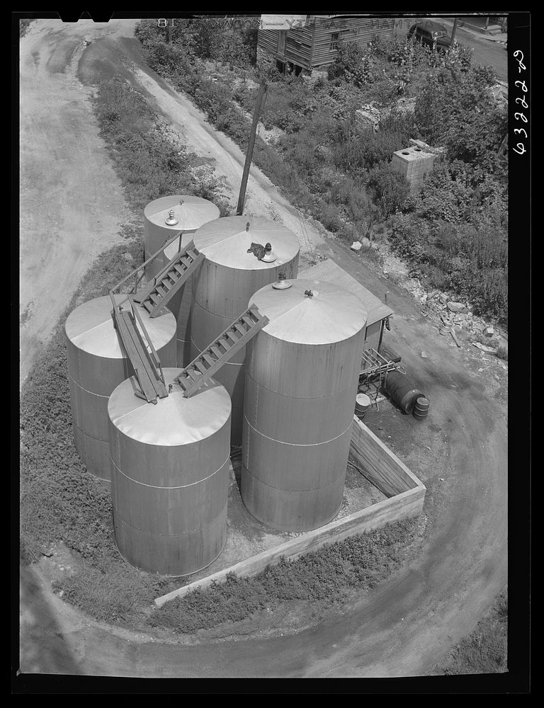 Oil tanks. Bridgeport, Wisconsin. Sourced from the Library of Congress.