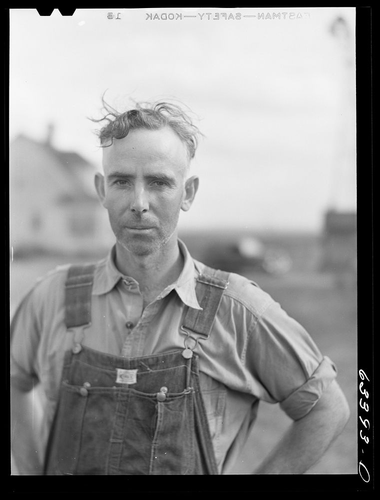 Russell S. Else, Nebraska drought farmer who moved to Douglas County, Wisconsin three years ago. His FSA (Farm Security…