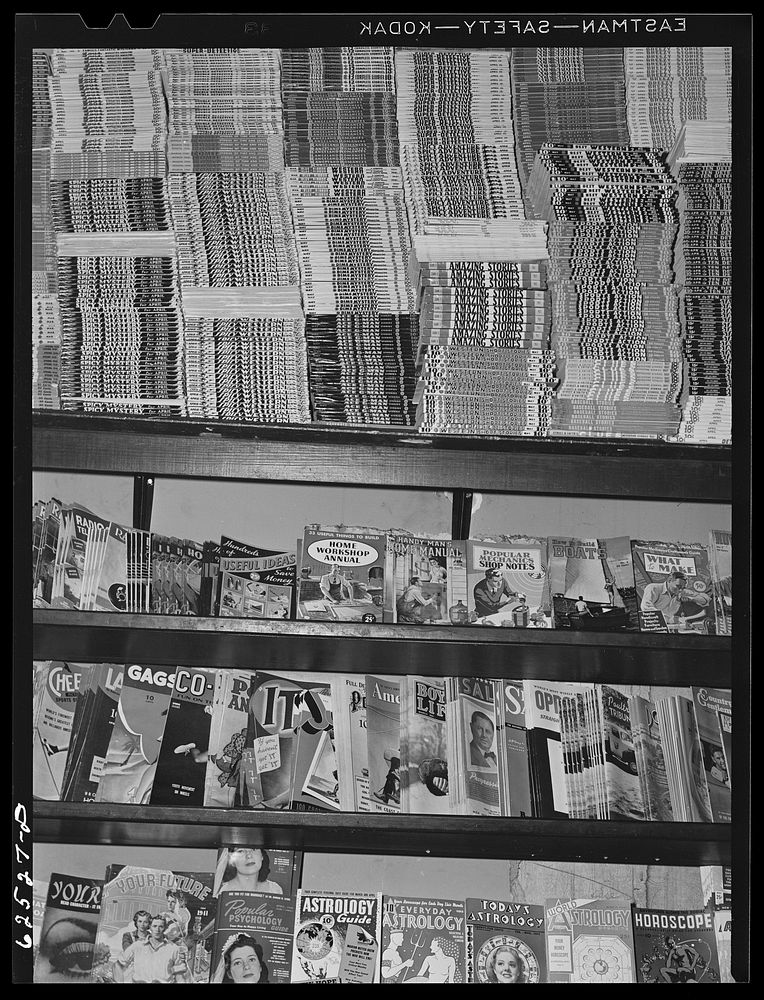 Magazines at newsstand. Norfolk, Virginia. Sourced from the Library of Congress.