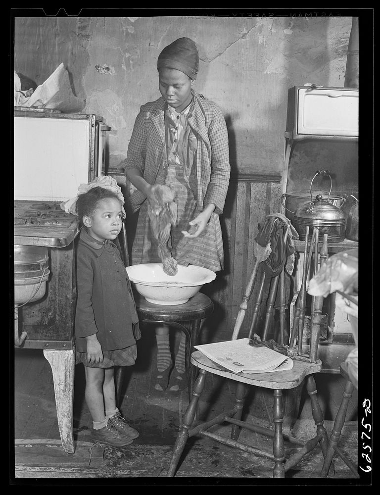 Daughters of defense worker.   district. Norfolk, Virginia. Sourced from the Library of Congress.