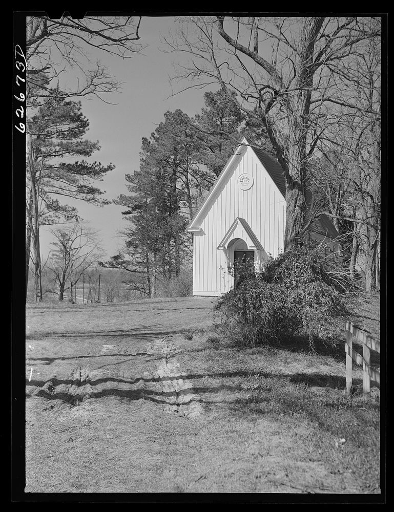 [Untitled photo, possibly related to: Country church. King William County, Virginia]. Sourced from the Library of Congress.