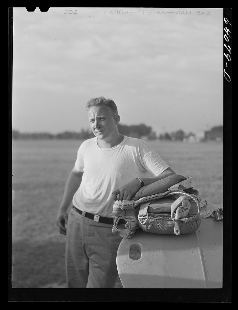 [Untitled photo, possibly related to: Student flyer. He is taking Civilian Pilot Training Program course at Congressional…