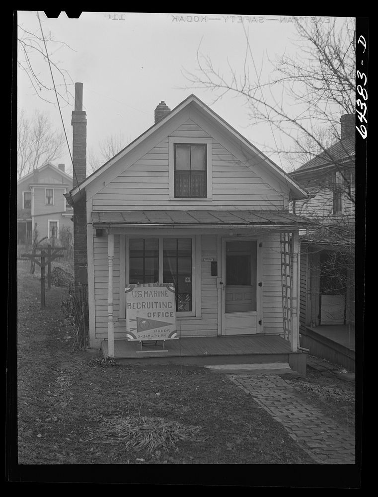 Athens, Ohio. USMC (United States Marine Corps) recruiting office. Sourced from the Library of Congress.