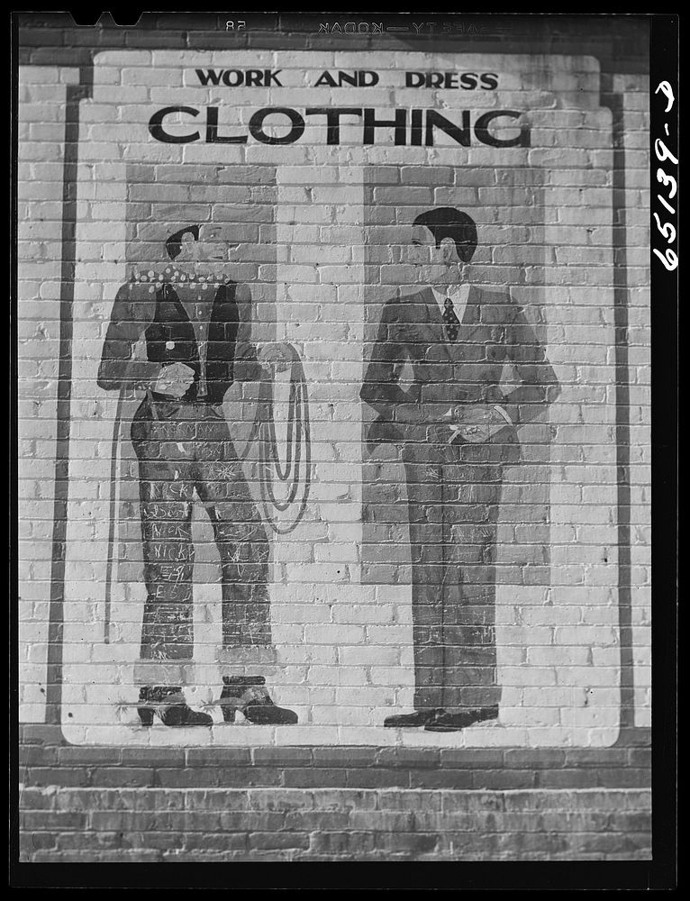 Dillon, Montana. Brick wall painting at clothing store. Sourced from the Library of Congress.