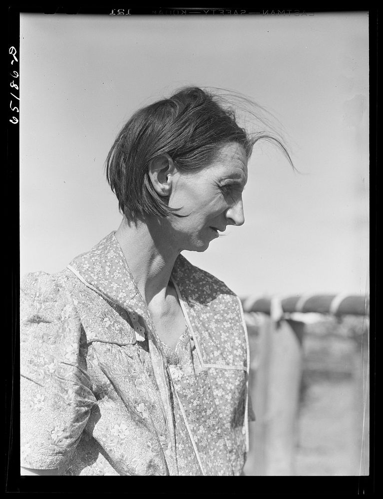 Flathead valley special area project, Montana. Mrs. Ballinger, wife of FSA (Farm Security Administration) borrower. Sourced…