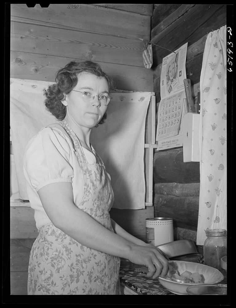 [Untitled photo, possibly related to: Flathead valley special area project, Montana. Mrs. Elmer Waldstad, FSA (Farm Security…