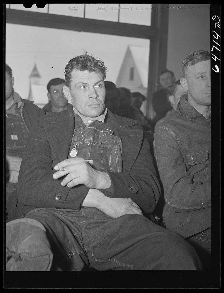 Gladstone, North Dakota. Farmer at Food for Victory meeting. Sourced from the Library of Congress.
