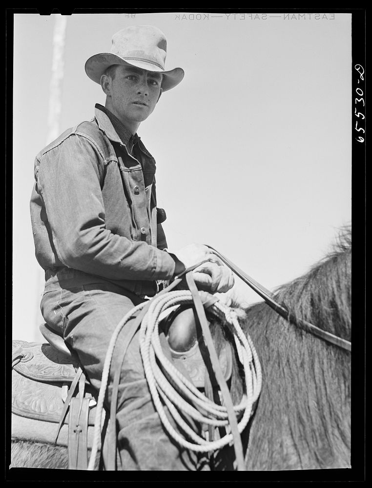 Beaverhead County, Montana. Rancher's son in the Big Hole Basin. Sourced from the Library of Congress.