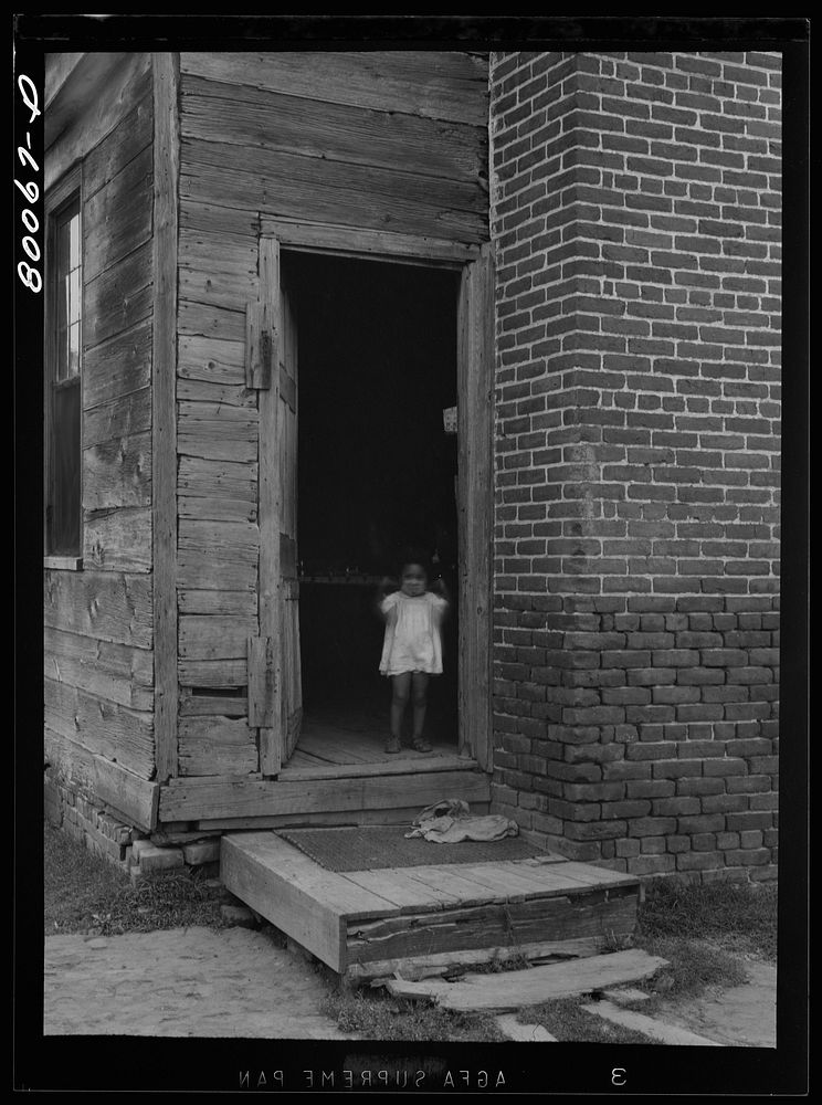 [Untitled photo, possibly related to: An unscreened door is an invitation for flies and illness near La Plata, Maryland.…
