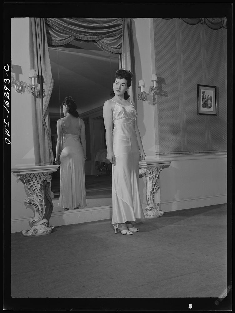 [Untitled photo, possibly related to: Detroit, Michigan. Fashion show presented by the Chrysler Girls' Club of the Chrysler…