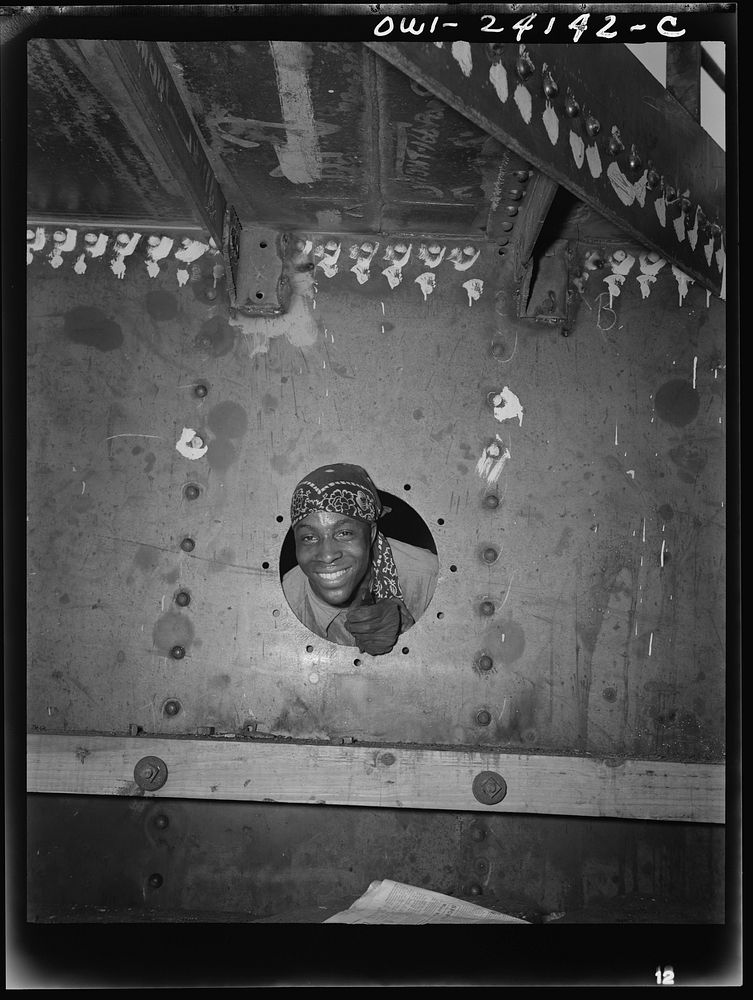 Baltimore, Maryland. Building the SS Frederick Douglass. More than 6,000  shipyard workers are employed at the Bethlehem…