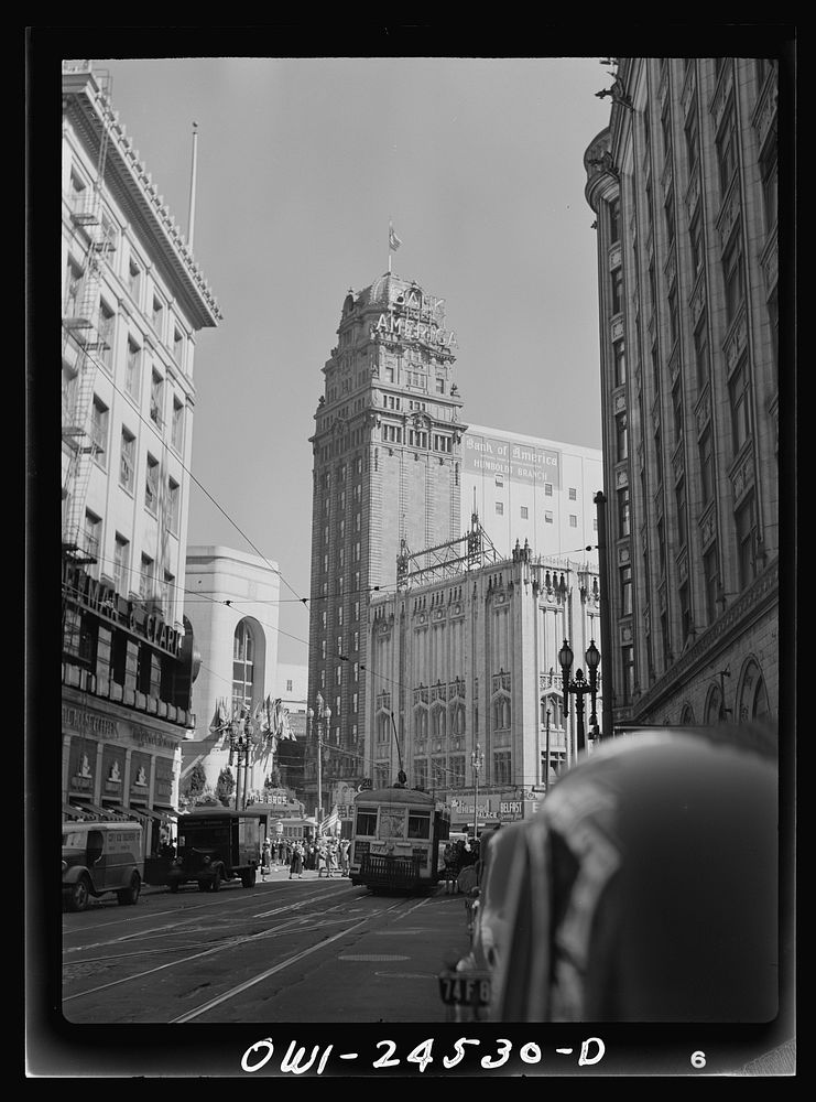 San Francisco, California. The Bank of America. Sourced from the Library of Congress.
