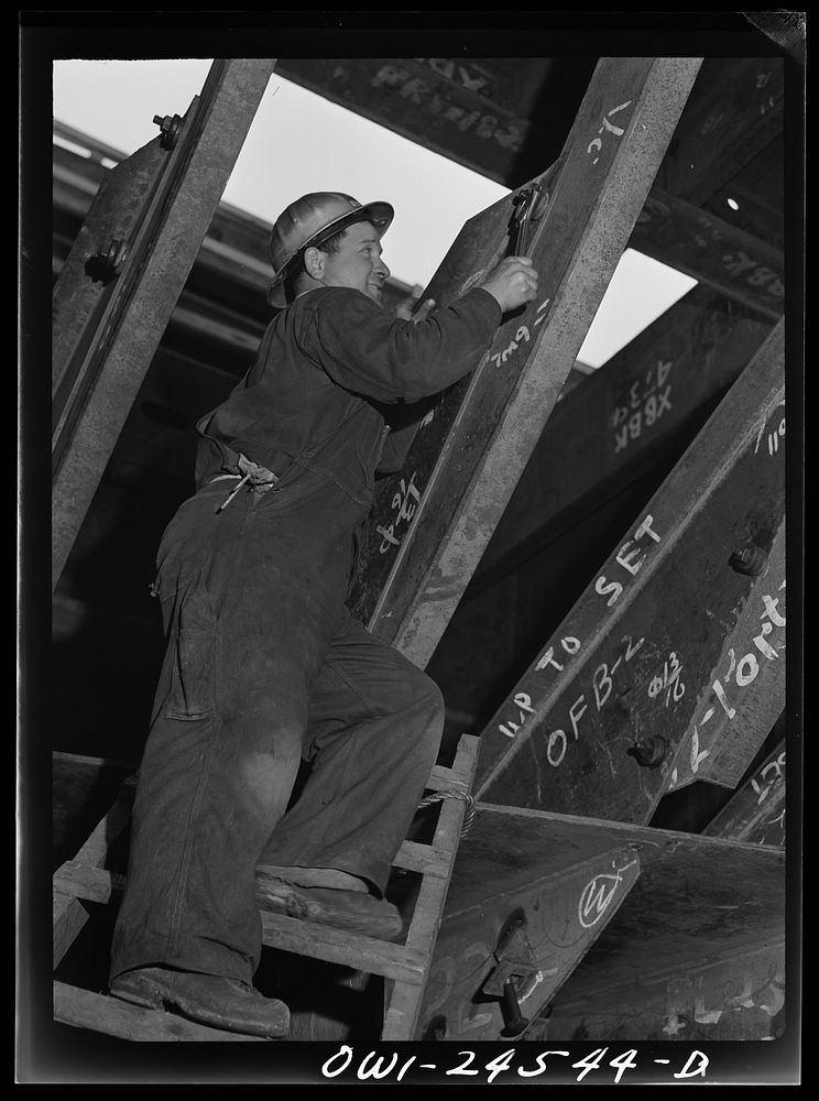 Richmond, California. Permanente Metals Corporation, shipbuilding division, yard number two. Pietro Cressano worked at the…