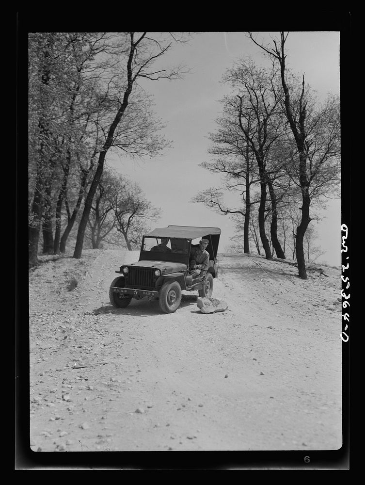 Holabird ordnance depot, Baltimore, Maryland. The rule for United States Army and civilian drivers is to avoid bumps. Here a…