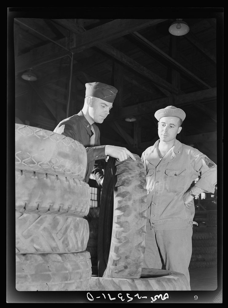Holabird ordnance depot, Baltimore, Maryland. Lieutenant George Sundstrom, San Bernardino, California, and Staff Sergeant…