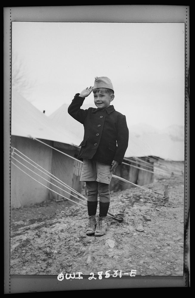 Teheran, Iran. Young Polish refugee at an evacuation camp operated by the Red Cross. Sourced from the Library of Congress.