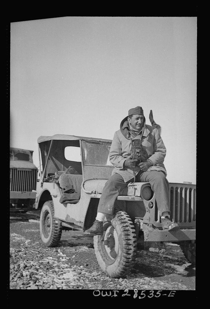 Somewhere in the Persian corridor. A United States Army truck convoy carrying supplies for Russia. OWI (Office of War…