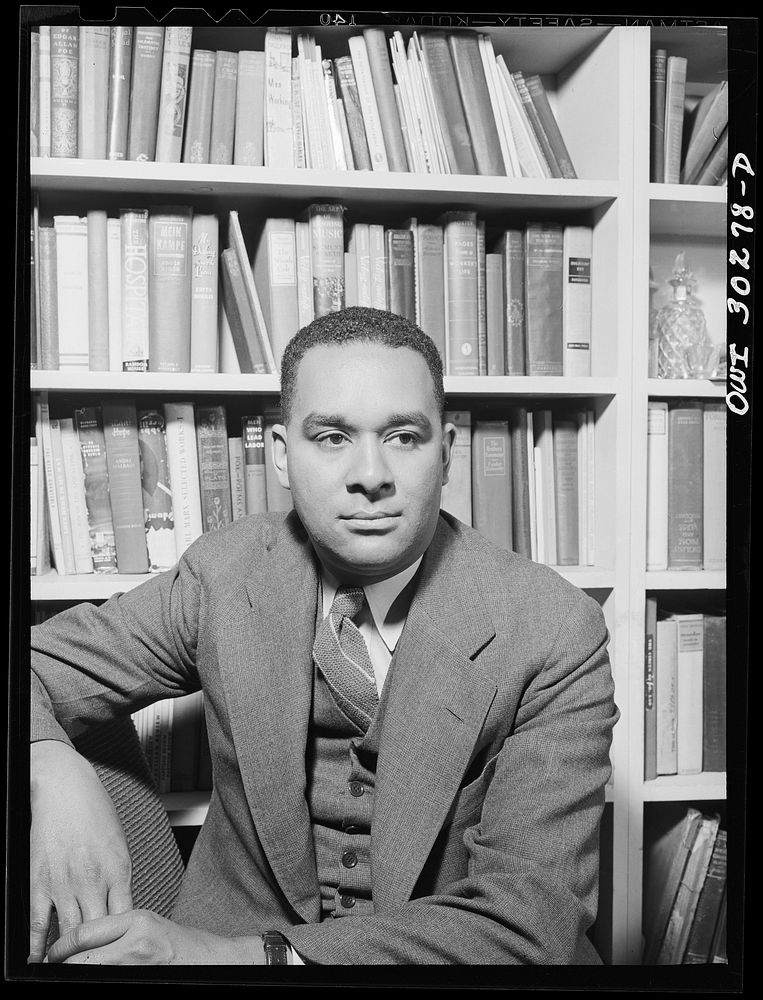 New York, New York. Richard Wright,  poet, in his study. Sourced from the Library of Congress.