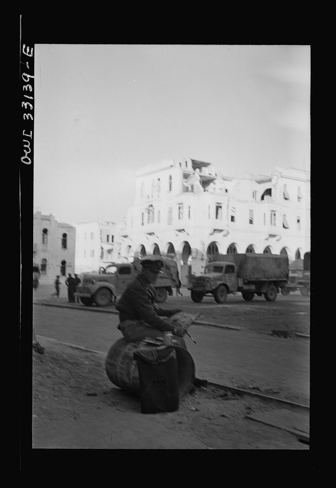 [Untitled photo, possibly related to: Tripoli, Libya. Lieutenant Milton Marx of New York City, attached to the public…