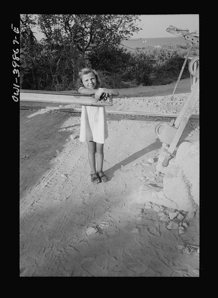 Small Sicilian girl, sister of the girl who tends the gates at the railroad crossing. Sourced from the Library of Congress.
