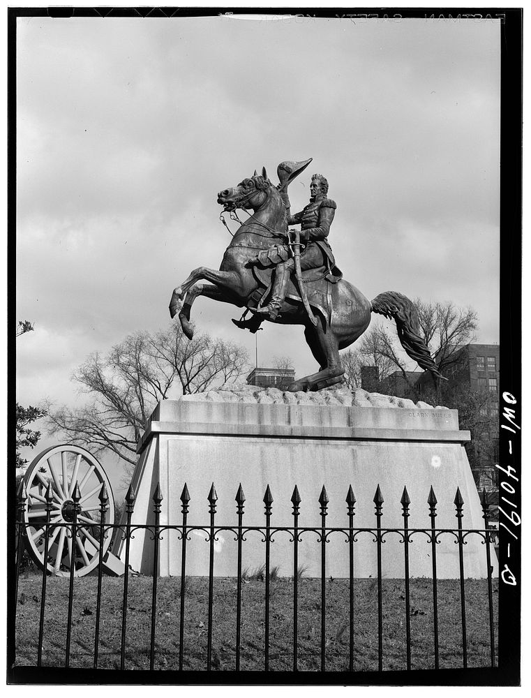 [Untitled photo, possibly related to: Washington, D.C. A statue in Lafayette Park]. Sourced from the Library of Congress.