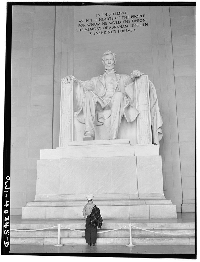 [Untitled photo, possibly related to: Washington, D.C. Inside the Lincoln memorial]. Sourced from the Library of Congress.