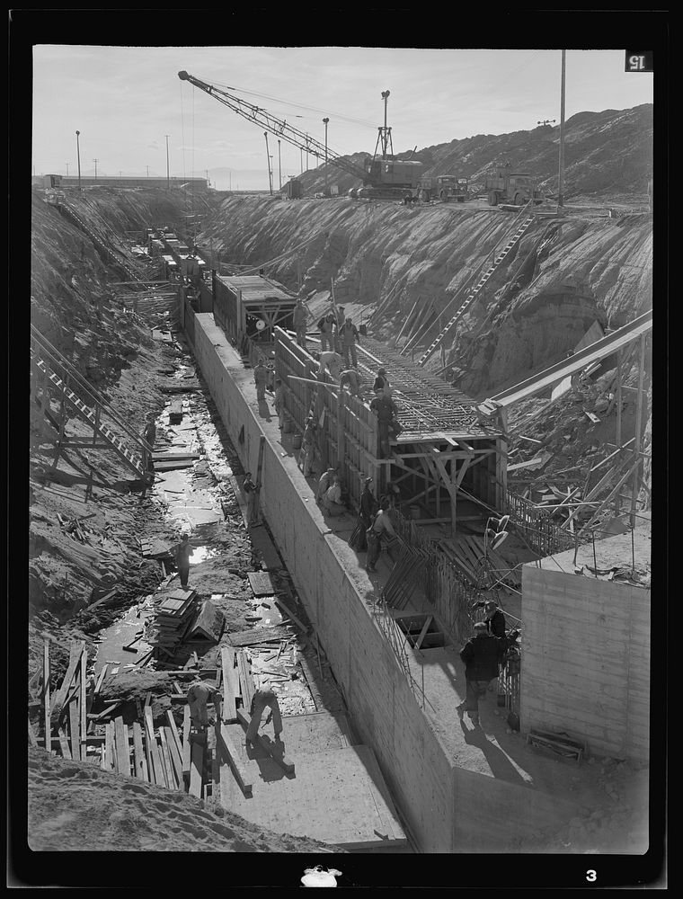 [Untitled photo, possibly related to: Columbia Steel Company at Geneva, Utah. Constructing a water intake tunnel for a new…